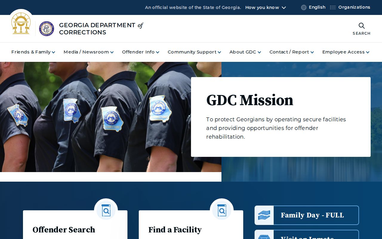 Georgia Department of Corrections state custody records