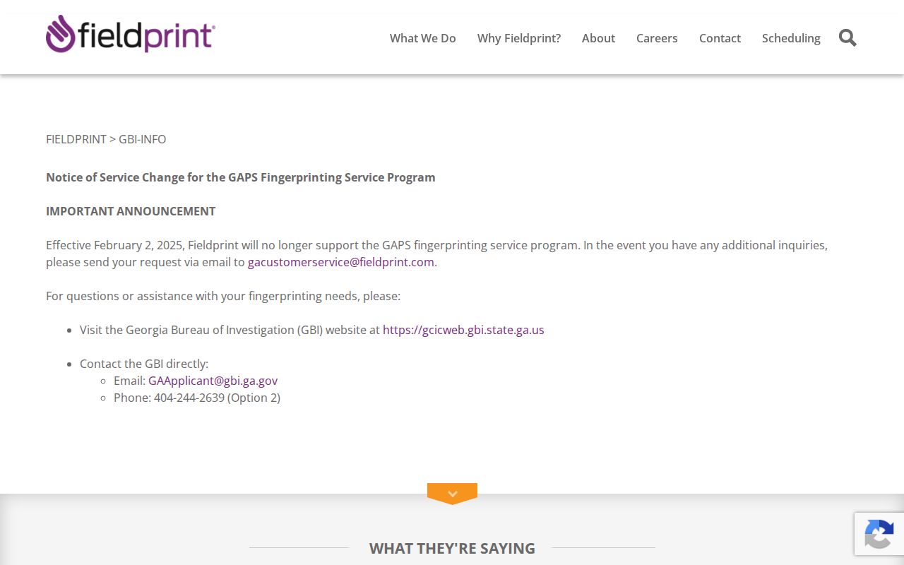 Georgia Applicant Processing Service fingerprint check channel