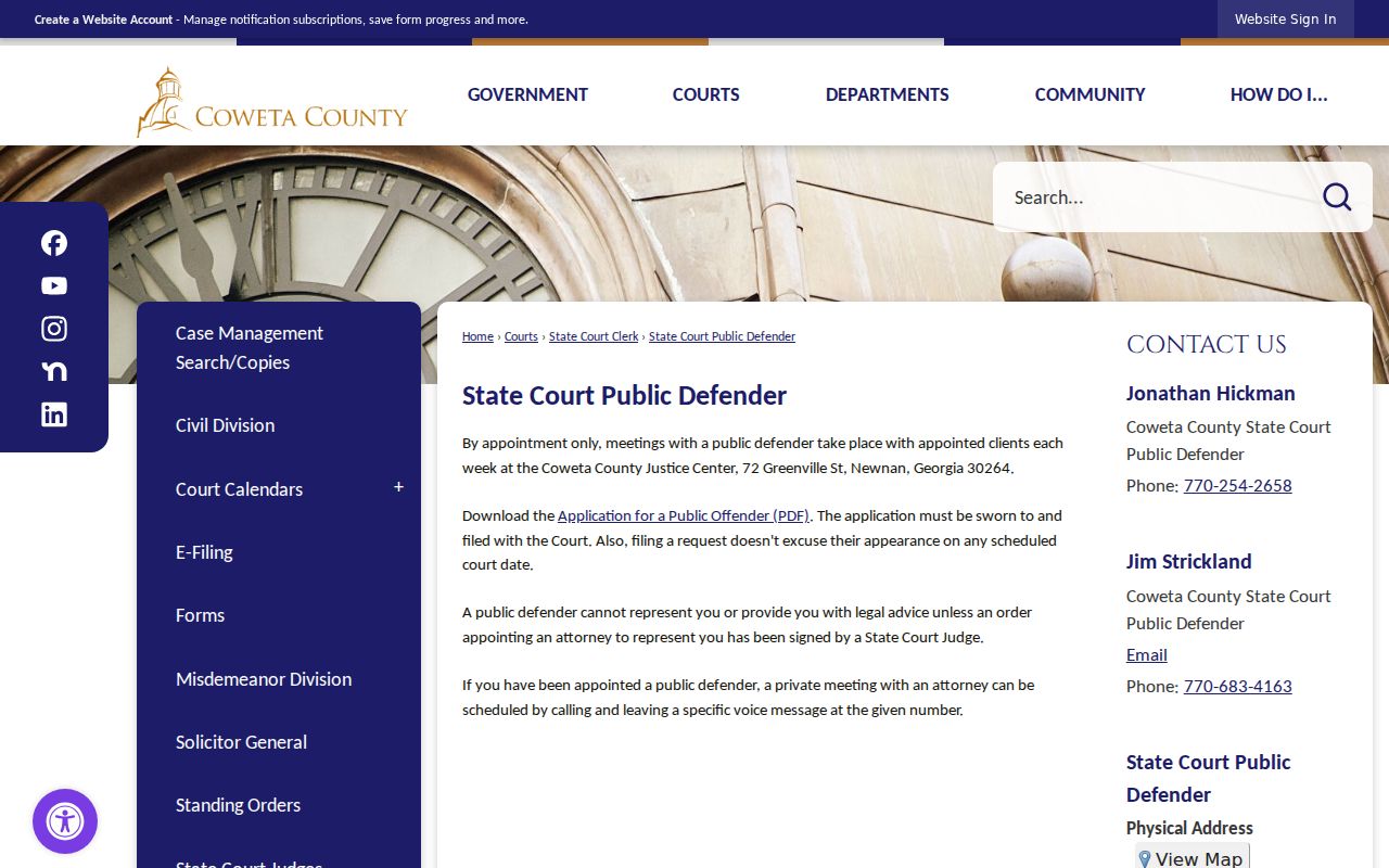 Coweta State Court public defender appointment information